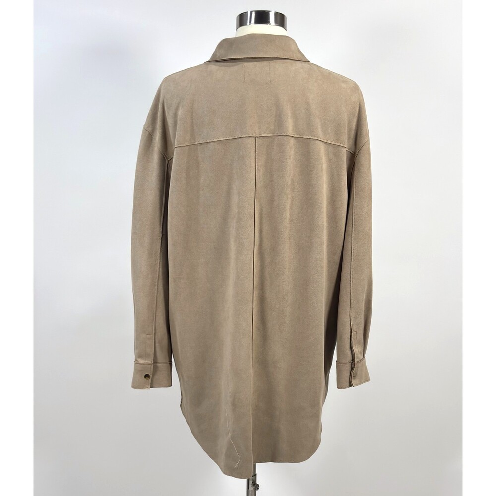 Truth by Republic Faux Suede Shirt Jacket Cafe Brown - Large - Picture 3 of 6